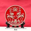 Изысканное зеркало цвета киновари с двойным цилинем и четырьмя божественными зверями для интерьера/экстерьера