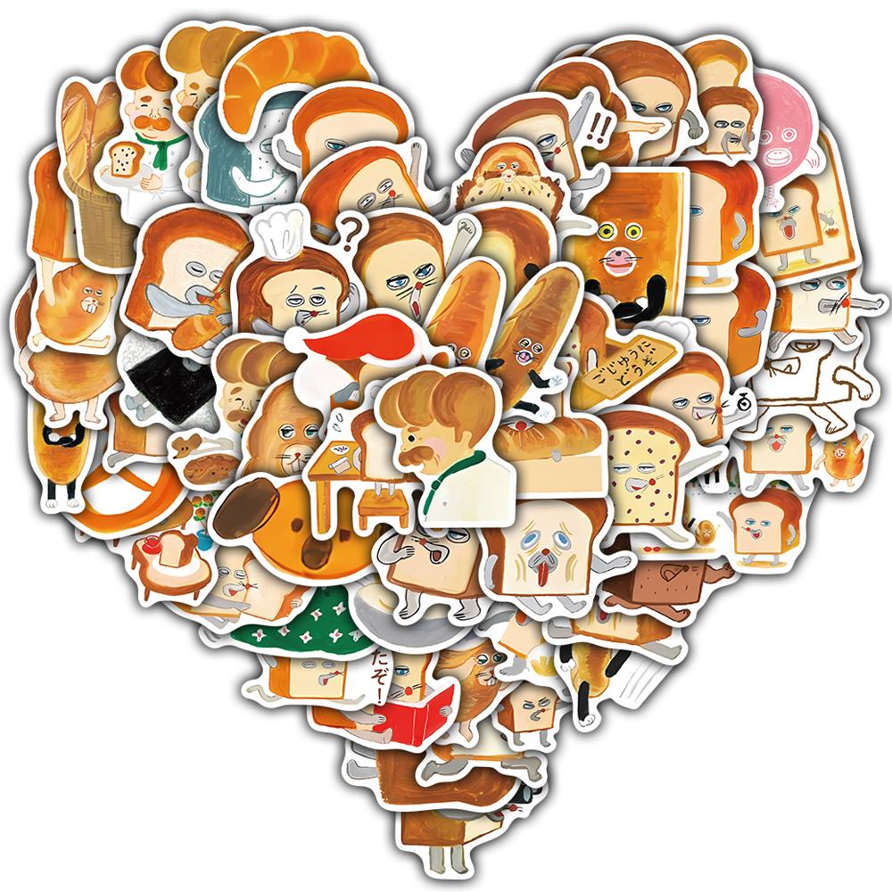 60/120PCS Bread Thief Sticker Skateboards Nostalgia Laptop Luggage  Scrapbook Retro Cafe Desktop Helmets Graffiti Sticker Decal