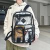 Clear Backpack with Reinforced Stitching Zipper Closure Large Capacity Adjustable Heavy Duty Large PVC Transparent See Through School Bag