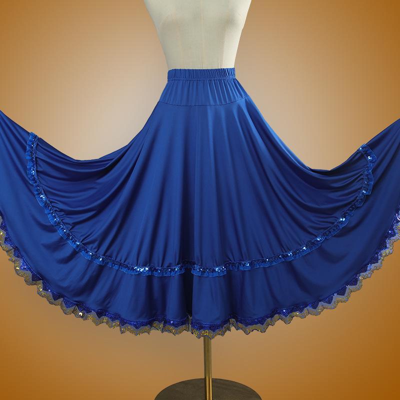 Square Dance Stage Costume: High Waist Ethnic Swing Skirt for Women (Adult, Spring/Summer)