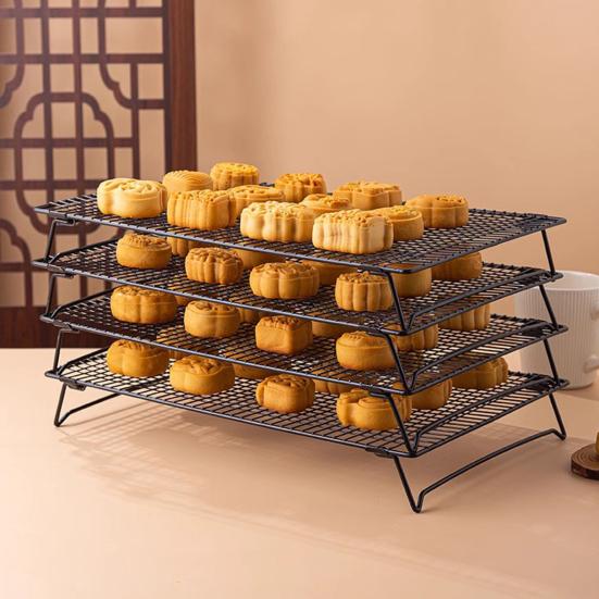 Охлаждающая стойка из углеродистой стали, складная полка для охлаждения, конструкция из штатива, полая решетка, охлаждающая стойка, универсальный инструмент для выпечки хлеба, печенья, лунного пирога