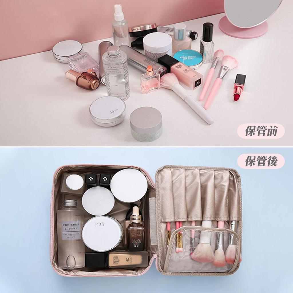 Brotevity Makeup Scandinavian Large Waterproof Vanity Pouch for Perfect for Business and Pink Pouch, Simplicity, Capacity, Fabric, Stain-Resistant,