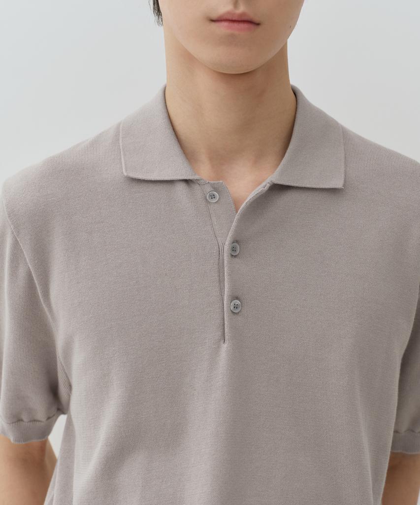 MUSINSA STANDARD Washable Supima Cotton Knitted Polo Shirt [Mushroom]
