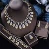 Light Luxury Bright Full Diamond Special-shaped Colored Zircon Dinner Dress Set Necklace Earrings Spot