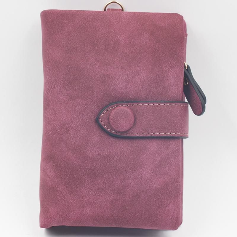 Women Korean Style Matte Hand-held Wallet Credit Cards Holder Wallet Purse