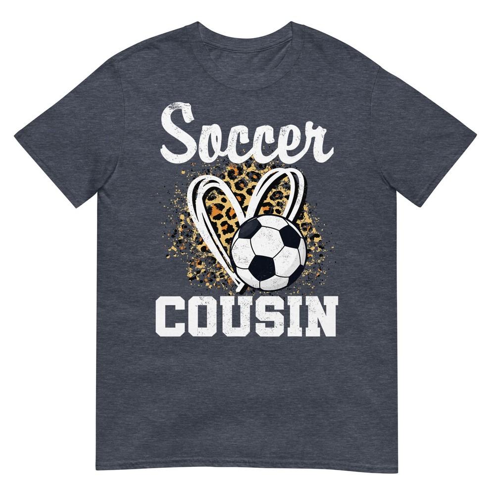 Soccer Cousin Leopard Heart Tshirt