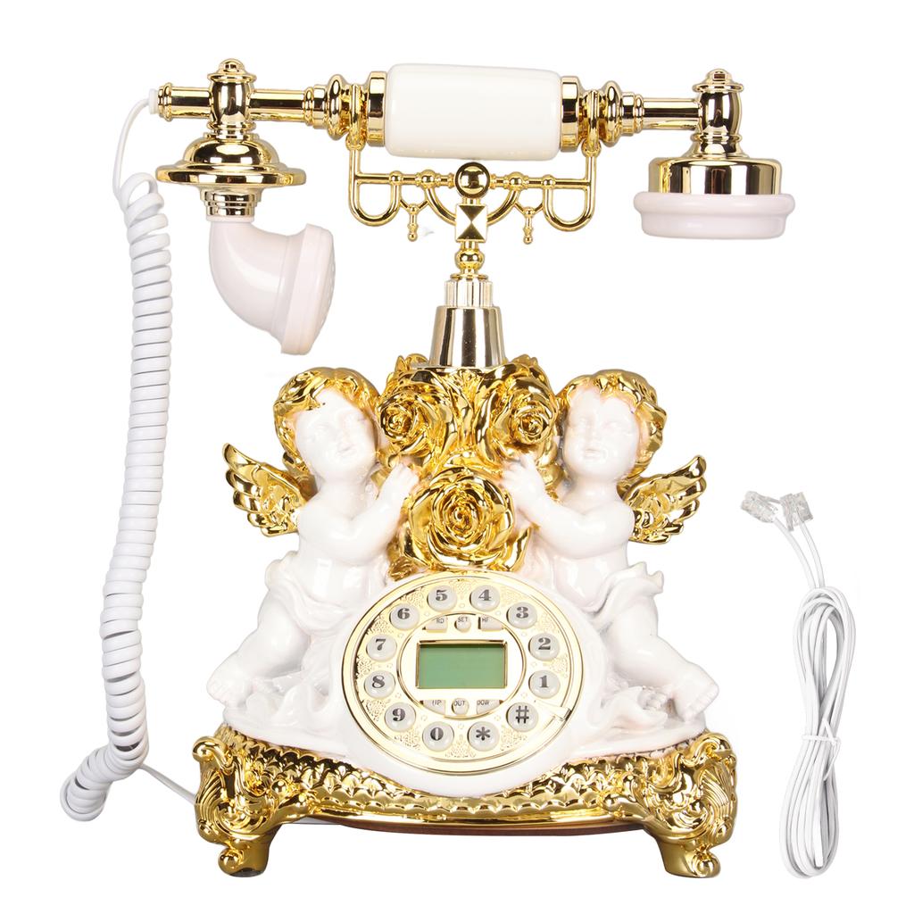 Ретро стационарный телефон с ЖК-дисплеем, старомодный антикварный винтажный телефон с кнопочным набором для домашнего декора, офиса