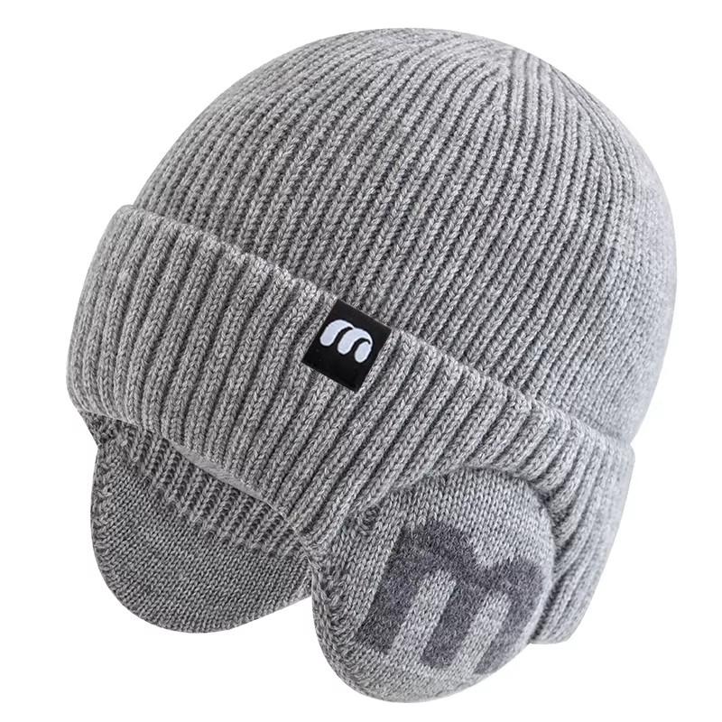 Unisex Winter Hat Fashion New M Letter Beanie Hats For Men Women Warm Ski Knitted Hat Sports Earflap Cap