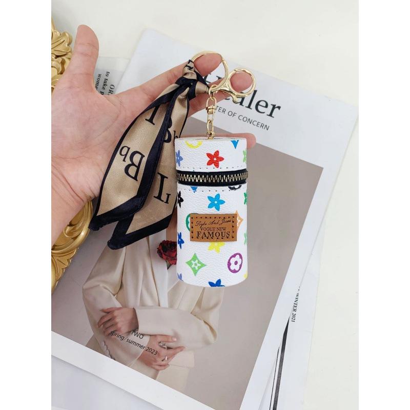 Популярный портативный мини-круглый кошелек-брелок для монет: Мешочек для хранения бальзама для губ в виде красного конверта