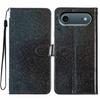 For iPhone 17 Air Wallet Case Glitter Anti-Scratch Leather Stand Phone Cover with Strap