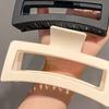 Rectangle Non-slip Hair Claw Crossing Teeth Spring Design Solid Color Frosted Large Shark Hair Clamp Hair Accessories
