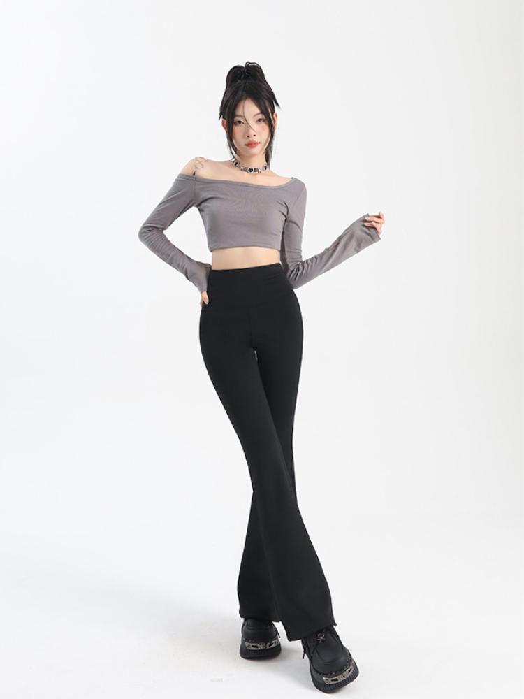 Расклешенные брюки женские зимние плюс бархатные облегающие леггинсы с высокой талией повседневные сексуальные универсальные брюки колготки обтягивающие брюки скинни, приподнимающие ягодицы