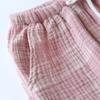 2025 Summer Couple 100% Cotton Crepe Cloth Shorts Multicolor Large Size Loose Plaid Home Pants Cropped Pants Ladies Bottoms