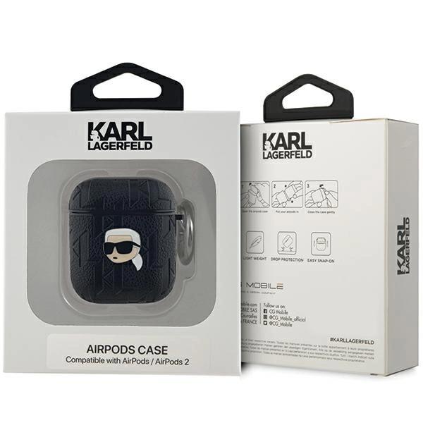 Karl Lagerfeld Monogram Karl Head Case For Airpods 1 / 2 - Black