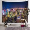 Гобелен с ночным освещением города, город, великолепная архитектура, гобелен для спальни, эстетика комнаты, украшение дома