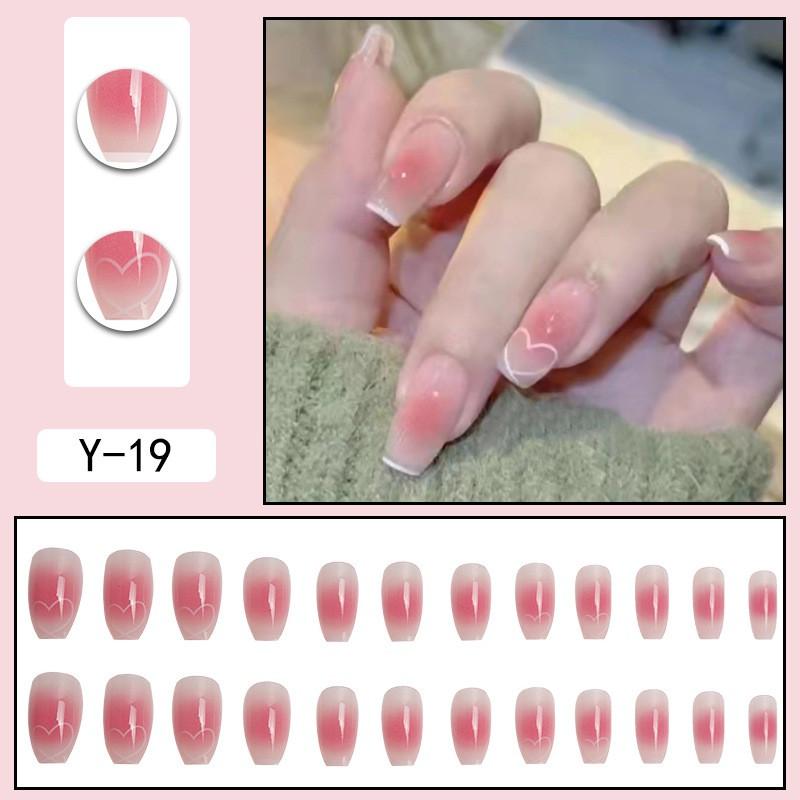 Reusable Press-On Nails With Cat Eye Effect Gradient Design Women Sweet Chic Style Wearable Nail Tips