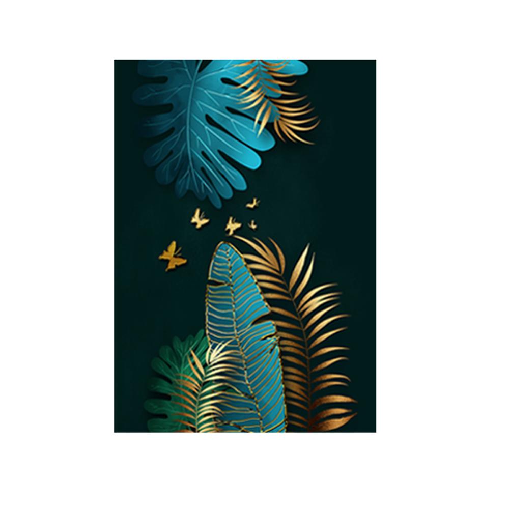 Современный Роскошный Зеленый и Золотой Стиль Печать на Холсте Плакат Настенные Панно Домашняя Живопись Декор Спальня Гостиная Отель Ресторан 3 Шт.