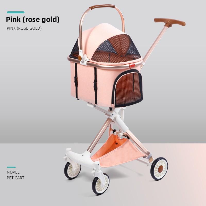 Тележка для домашних животных для собак и кошек, легкая складная, для маленьких и средних собак, сумка для домашних животных, которую можно толкать вручную, для выгула собак, можно разделить корзину