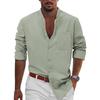 Men's Fashion Shirt Loose Casual Button Up Long Sleeved Cotton Linen Shirt Beach Shirt Casual Autumn Shirt Top