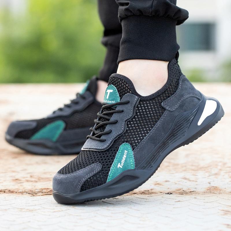 Рабочая обувь ударопрочная и проколостойкая, дышащая защитная обувь со стальным подноском, рабочая обувь для мужчин