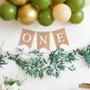 Burlap ONE Garland Boy Girl First Birthday Party Decoration Favors One Year Old Baby High Chair Flag Banner Photo Props Supplies