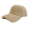 Cross-border Trendy 100% Polyester 6-Panel Baseball Cap Women's Adults Velvet Warm Duck Tongue Hat Autumn Winter Solid Color