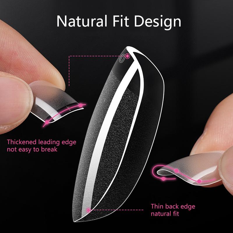 120/240Pcs Semi-Matte Short Square False Nail Tips No Polishing Soft Gel Fingertip Full Cover Artificial Fake Nails Extension