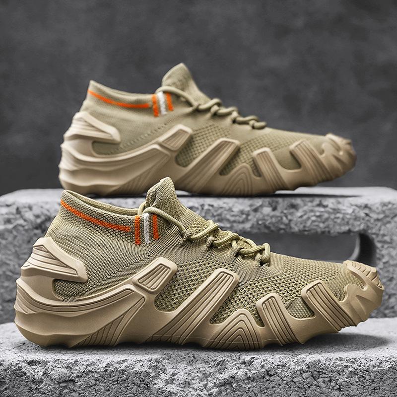 Men's Shoes New Casual Shoes Octopus Flying Woven Shoes Socks Shoes One Pedal Lazy Shoes Platform Fashion Sports Shoes