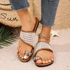 Women's Shoes Set of Toes Women's Slippers Fashion Metal Decoration Casual Slippers Women New Plus Size Flat Slippers
