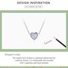 WOSTU Real 925 Sterling Silver Simple Style Shining Opal Heart Pendant Choker Necklace For Women Jewelry Gift