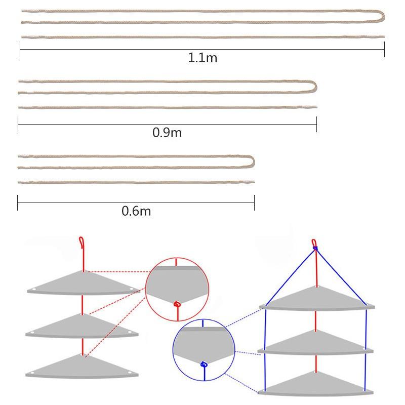 Новая 1× Ретро Веревочная Деревянная Подвесная Стойка Угловая Настенная Полка Домашний Органайзер Стойка