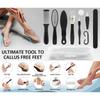 10 шт., профессиональный набор инструментов для педикюра, набор для ухода за ногами, рашпиль для ног из нержавеющей стали, средство для удаления омертвевшей кожи, мозолей, чистый уход за ногами