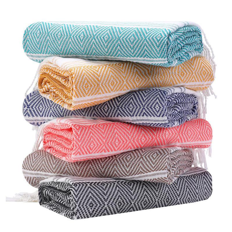Кисточка турецкое пляжное полотенце можно добавить логотип хлопковое впитывающее банное полотенце для плавания солнцезащитное пляжное полотенце