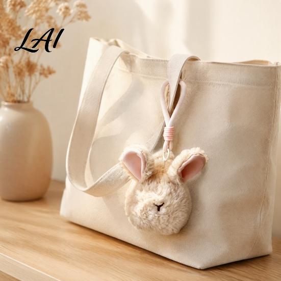 Woven Bracelet Ornament Plush Animal Keychain Soft Stuffed Pendant with Braided Cord Round Cute Collectible Accessory Bunny Sheep Charm for