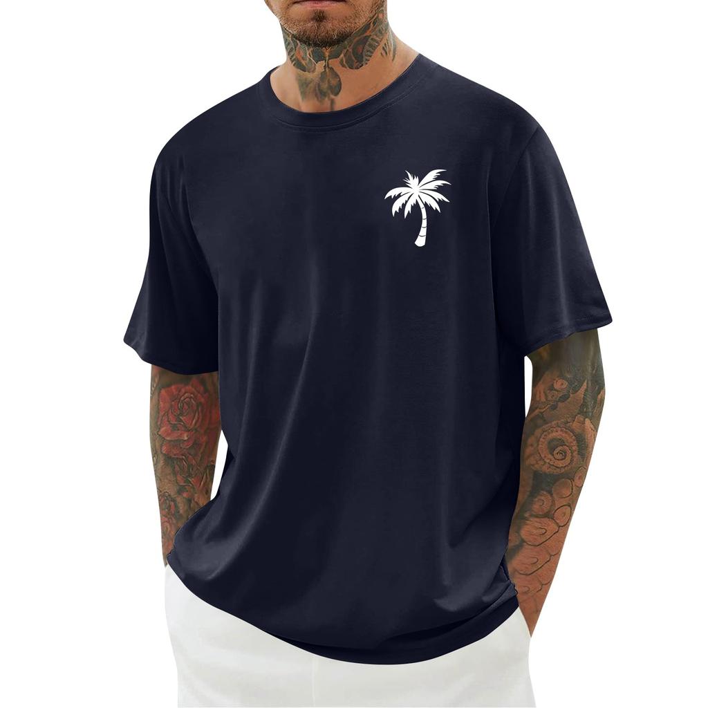 Men's Hawaii Printed T-Shirt Men's Loose Casual Short Sleeve Top