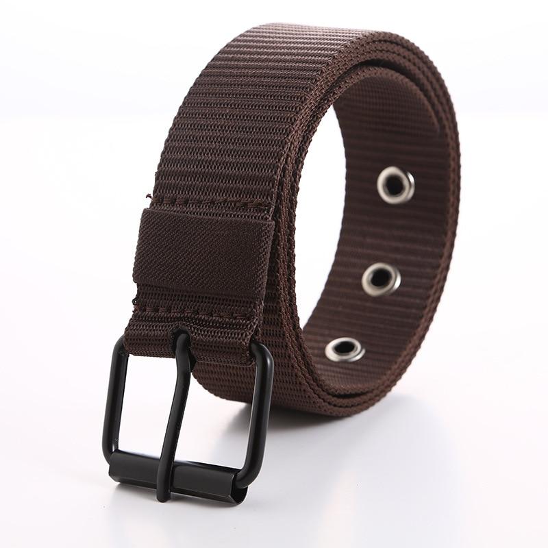 Мужские повседневные ремни, сплошной цвет, простой пояс, металлический ремень с отверстием, черная металлическая пряжка, мужские аксессуары для одежды