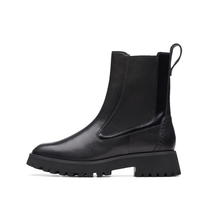 Clarks Classic Vintage British Style Short Chelsea Boots Women boots Black 261747084