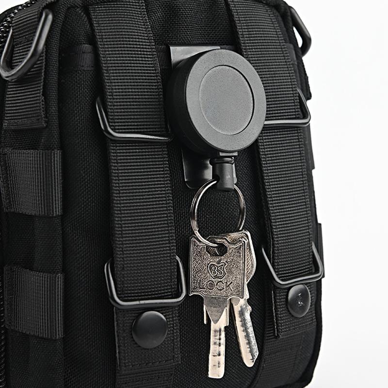 Retractable Badge Reel Holders, Metal Heavy Duty With Carabiner Belt Clip And Key Ring For ID Card Name Holder And Keychain