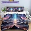3pcs bedding set Mystical Landscape Includes 1 Comforter + 2 Pillowcases, Without Pillow Inserts, Soft Comfortable,a0909113
