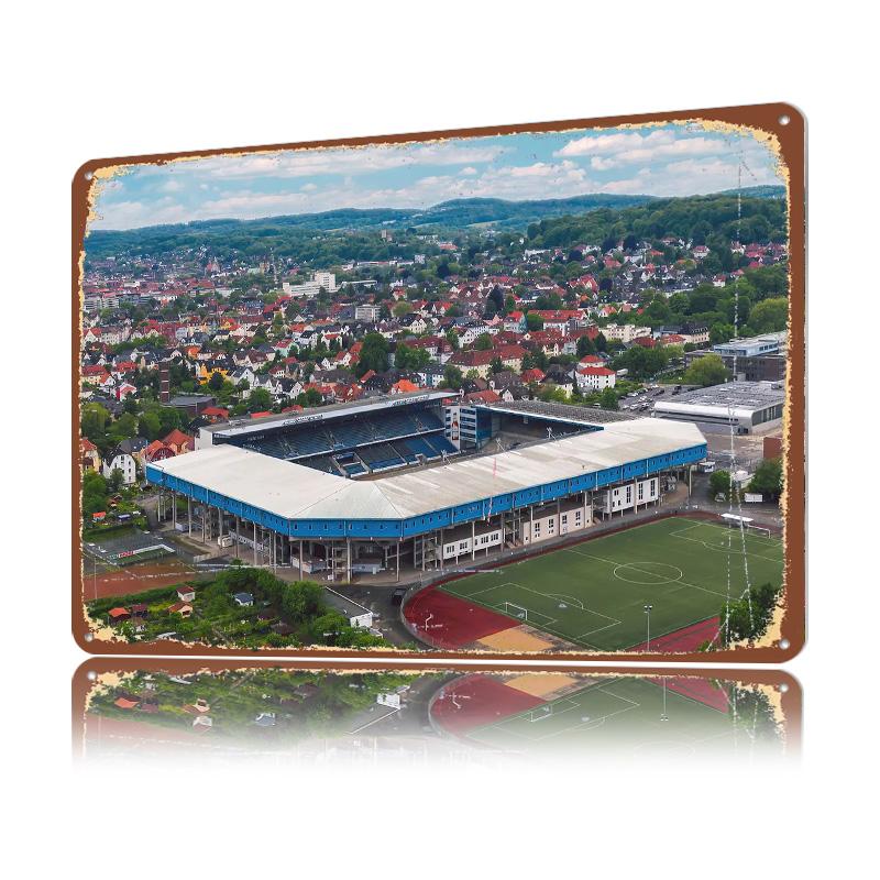 Bielefelder Alm Stadium Poster Retro D Printed Metal Signs Customized Wall Hanging Gift for Modern Home Decoration Gaming House