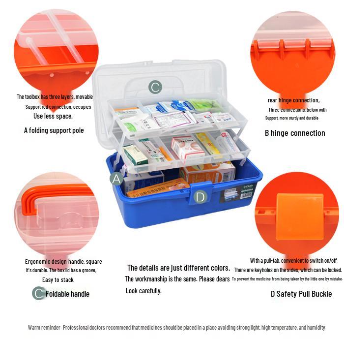 Extra Large Transparent Plastic Toolbox with Three Layers - Artist & Electrician Portable Folding Storage Box
