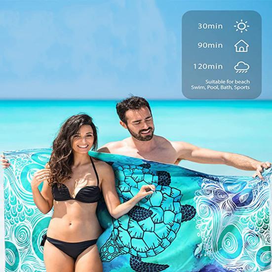 Microfiber Beach Towel Double-Sided Super Soft Highly Absorbent Fast Dry Oversized Print Swimming Pool Bath Towel