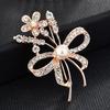 Brooch High-End Niche Silk Scarf Buckle Alloy Diamond Coat Pearl Corsage Pin Accessories