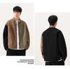 Мужская американская ретро куртка-бомбер пэчворк Harrington - Прочная, свободного кроя, Осень/Зима 2025, Трендовая рабочая одежда с цветовыми блоками