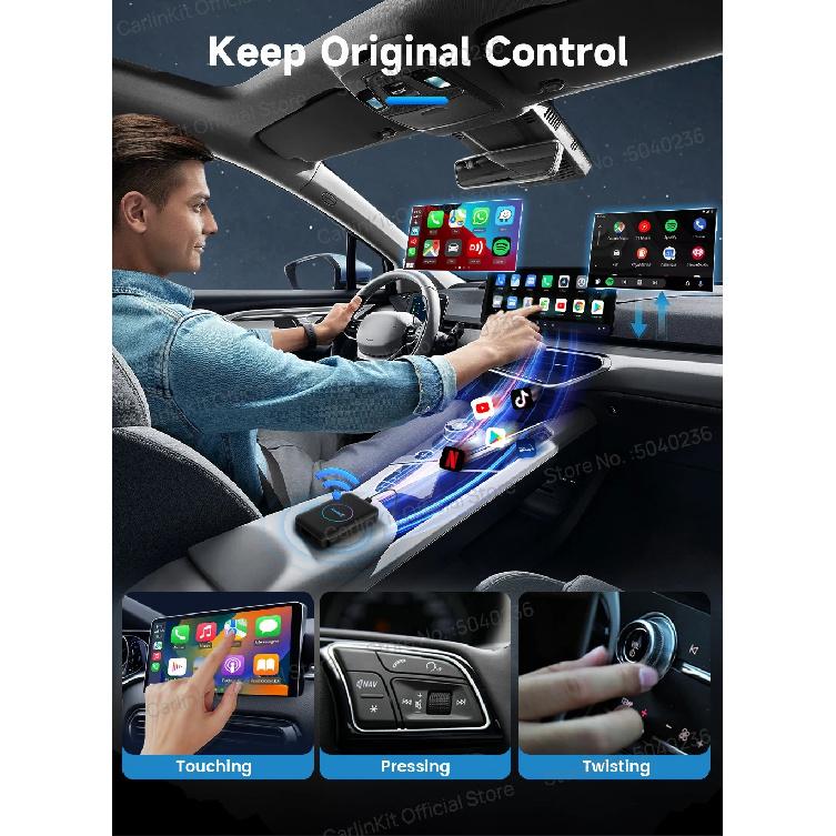 CarlinKit CarPlay Android TV Box Lite Wired to Wireless Car Play Android Auto Adapter with HDMI Video Streaming Box for OEM Car