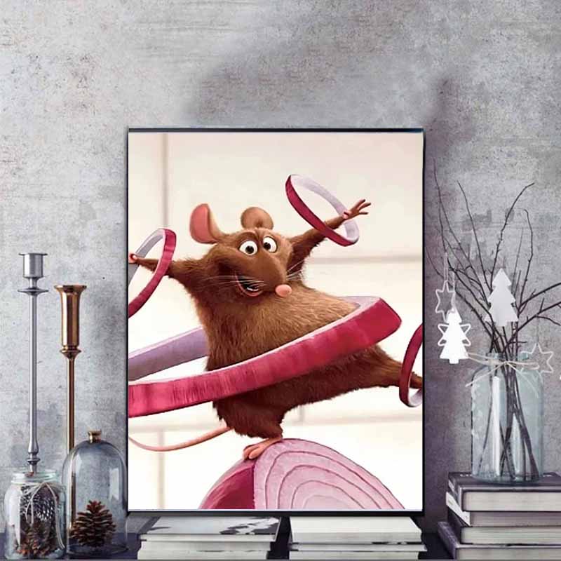 Disney Алмазная живопись Рататуй Реми Лук Акробатика Постер Мультфильм 5D Алмазная Вышивка Крестом Мозаика Домашний Декор Подарок