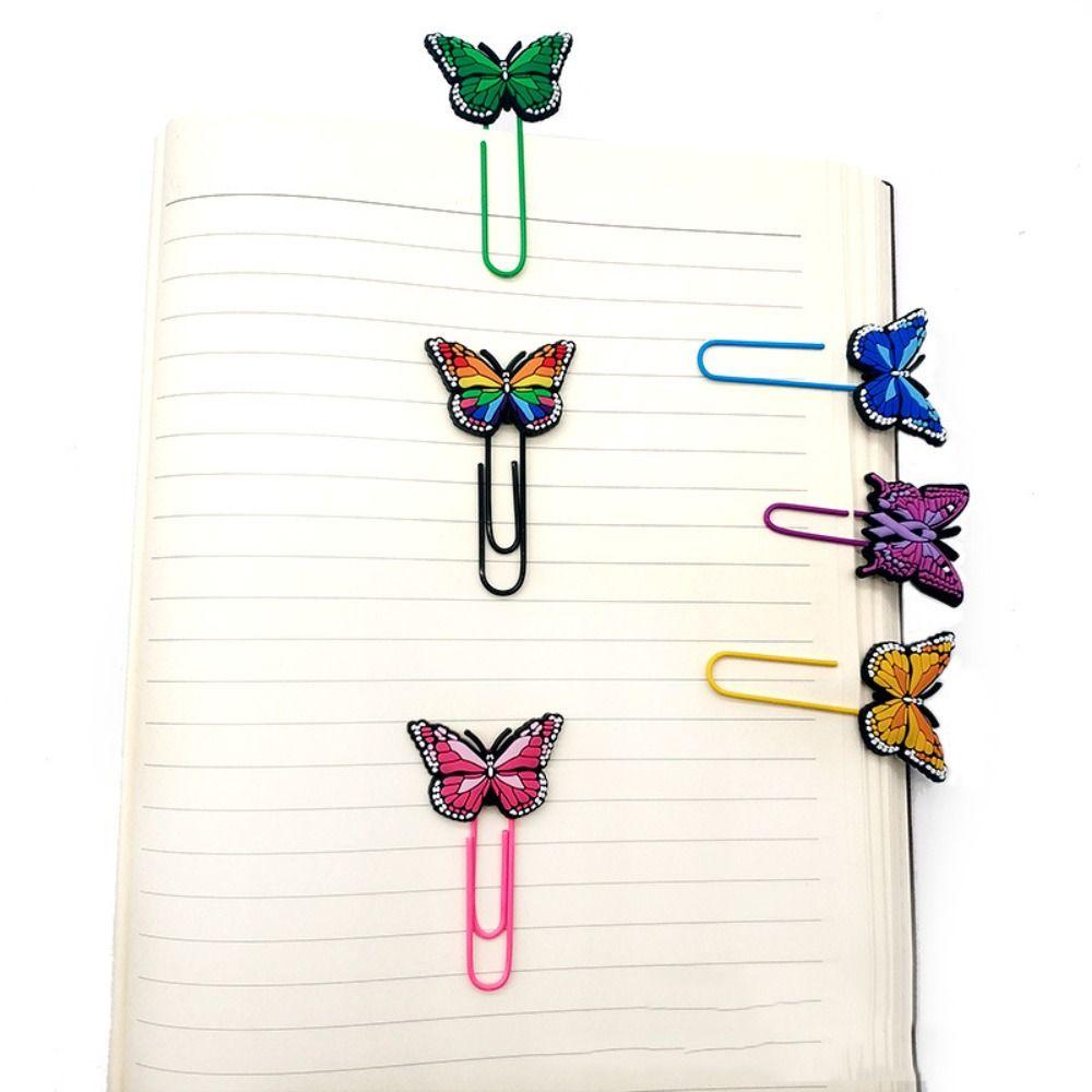 PVC Butterfly Book Clip Pagination Mark Creative Book Mark Butterfly Bookmark  Student Stationery