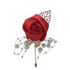 Wedding Groom Artificial Flower Bridal Imitation Pearls Brooch Pin Boutonniere Bouquet Corsage