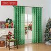 1PC Nuan Series Christmas Style Semi Blackout Curtains Santa Claus and Elk Pattern Green Curtains for Living Room Bedroom Balcony Window Home Decor