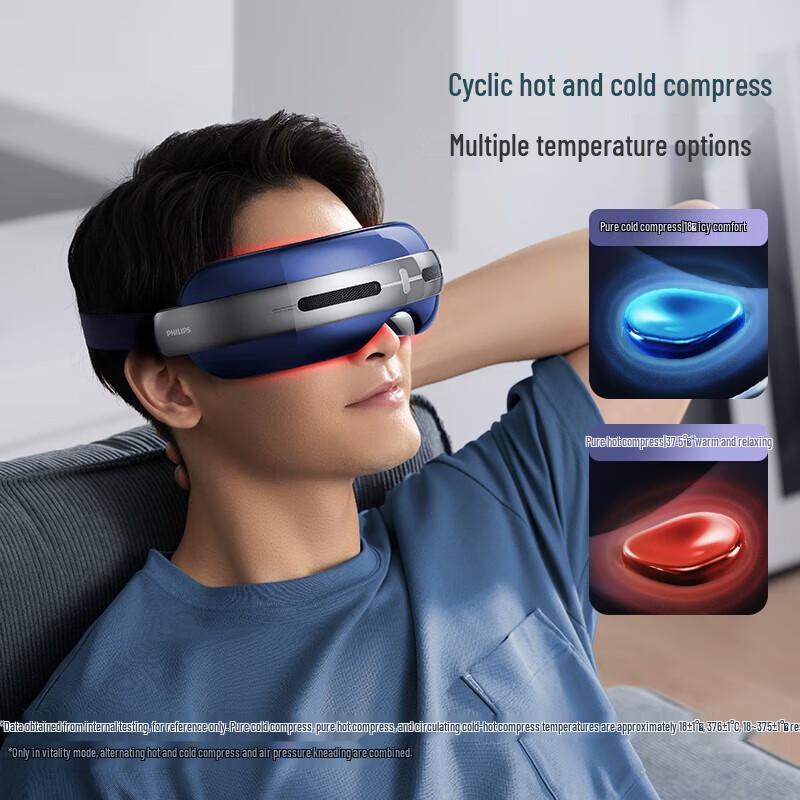 Умный массажер для глаз Philips с подогревом, охлаждением и воздушными подушками, штекер CN (адаптер в комплекте)